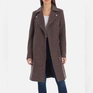- Brown Avec Les Filles wool moto coat medium